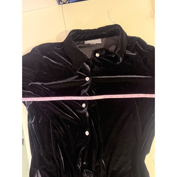 Working Classics Witchy Wimsigoth Button Down Velvet Shirt 14/16 Corporate Goth - Picture 7 of 7